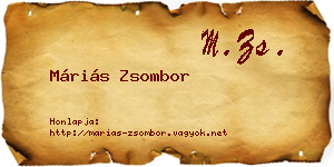 Máriás Zsombor névjegykártya
